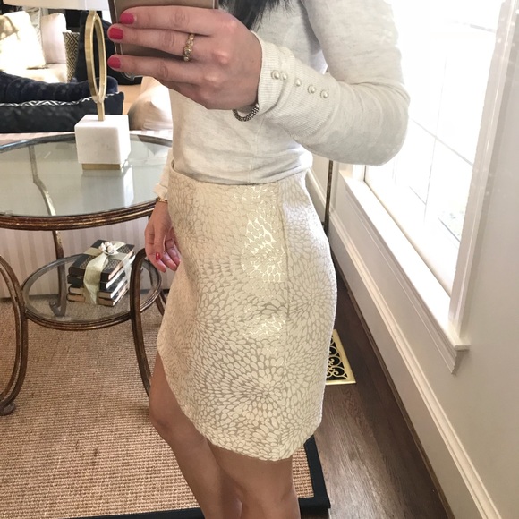 White + Metallic Skirt - Picture 3 of 6